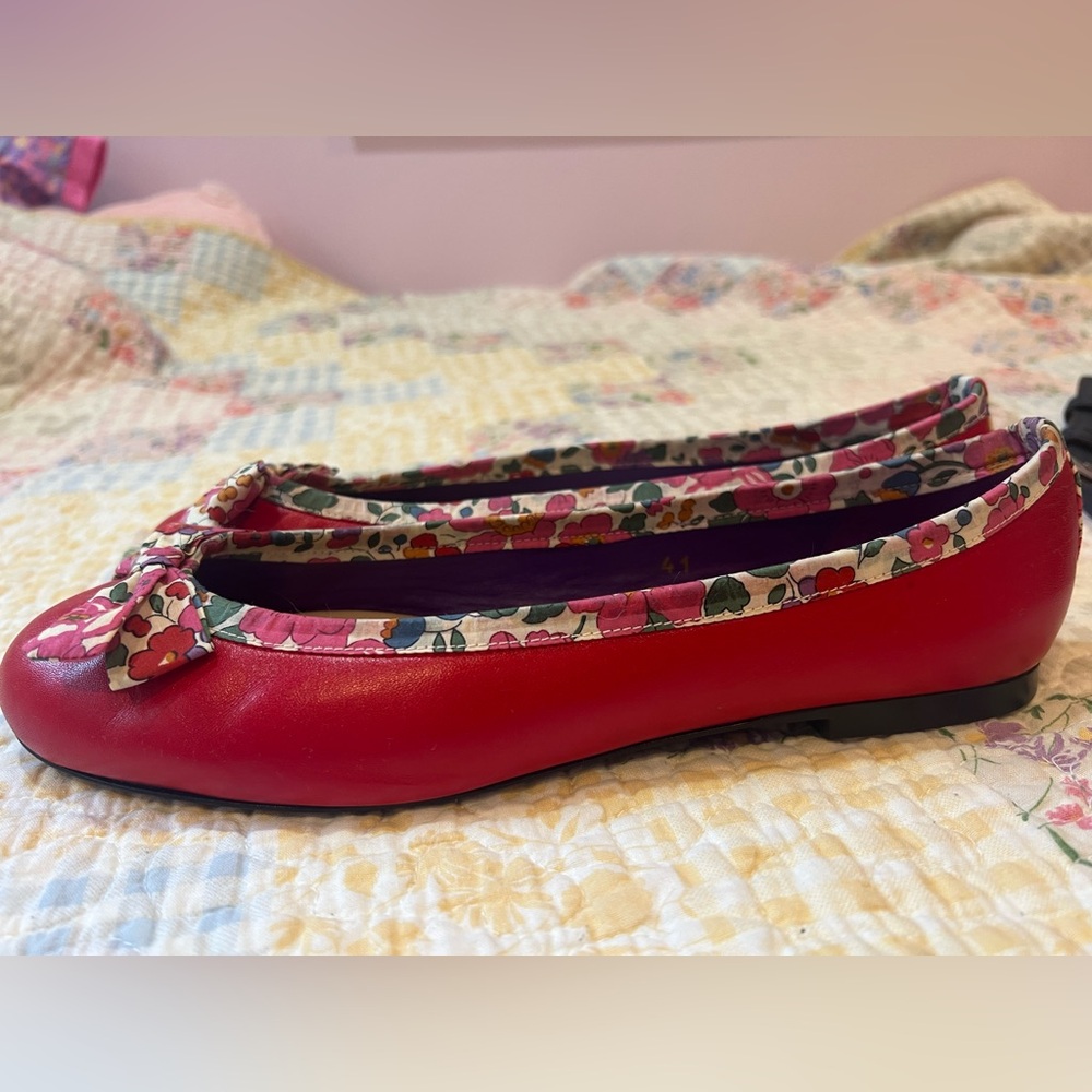 Red French Sole ballet flats